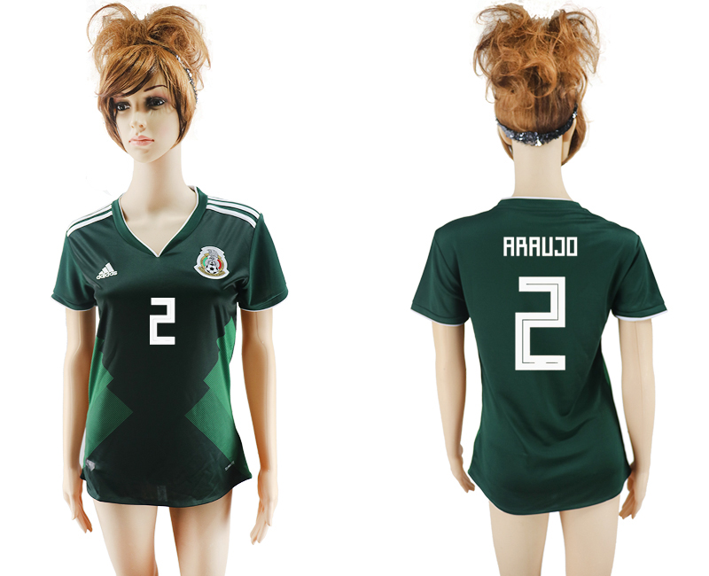 Maillot de femmes par cher Mexico #2 ARAUJO  2018 FIFA World Cup